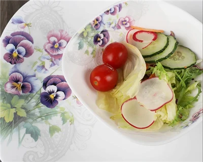Square Shape Opal Glass Dinner Set With New Decal Design Square Shape Opal Glass Dinner Set With New Decal Design