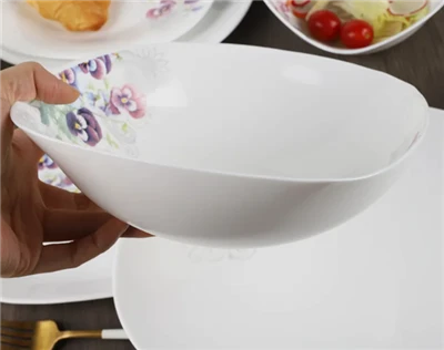 Square Shape Opal Glass Dinner Set With New Decal Design Square Shape Opal Glass Dinner Set With New Decal Design